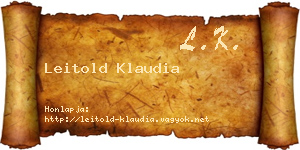 Leitold Klaudia névjegykártya